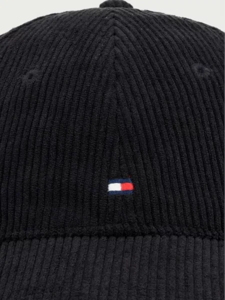 Tommy Hilfiger baseball kapa rebrasta žametna črna