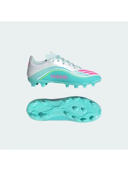MESSI LEAGUE Multi Ground Football Boots Kids białe