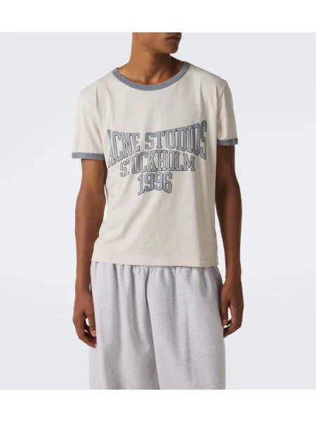 Tricou Acne Studios cu imagine din jerseu alb