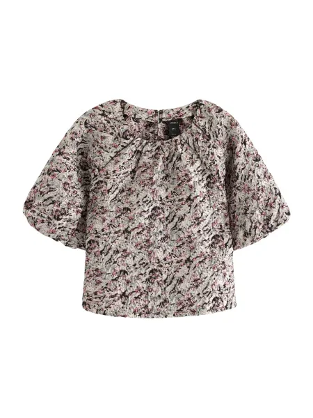 Lindex Bluză Kylie gri / roșu pastel negru