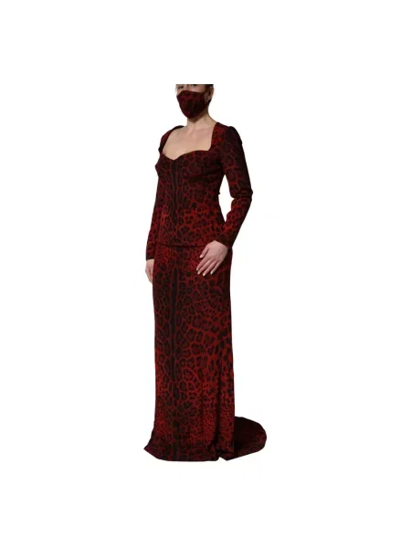 Sukienka Dolce And Gabbana w panterkę czerwona