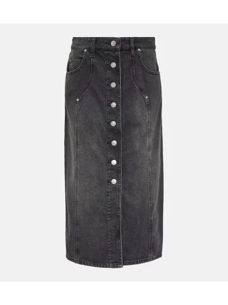 Spódnica jeansowa Marant Etoile do kolan czarna