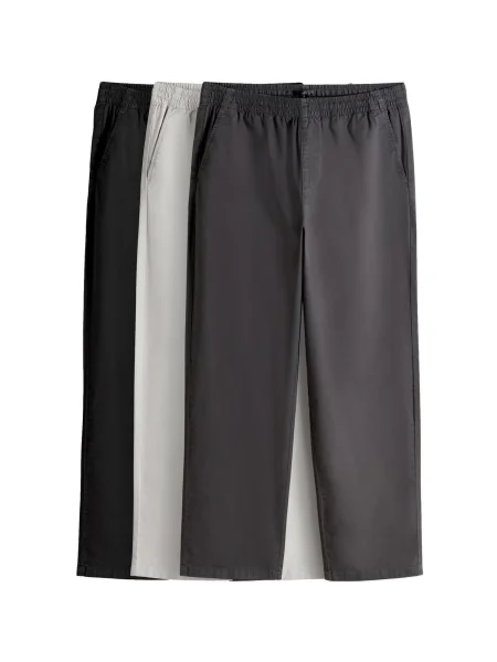 The Set Pantaloni eleganți gri închis / negru alb