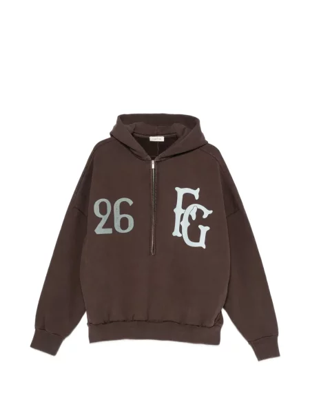 Hanorac cu glugă Fear Of God cu imagine maro