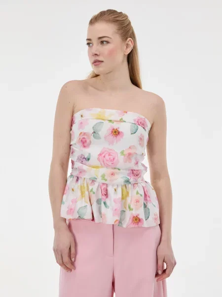 Top Orsay bez ramiączek biały