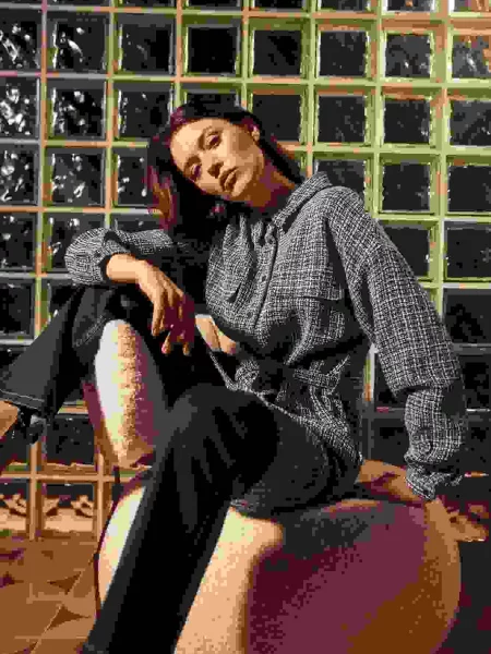 Rochie Marisse din tweed negru