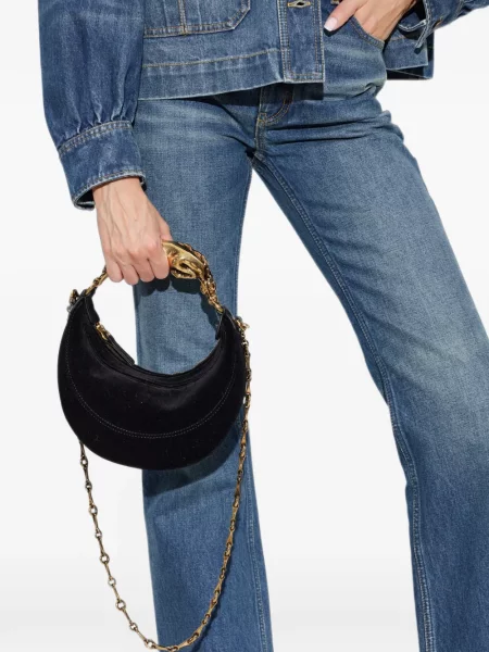 Geantă shopper Chloé de catifea negru