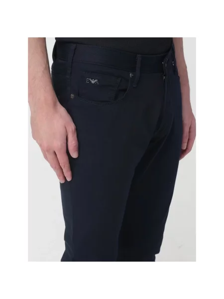 Spodnie Emporio Armani niebieskie