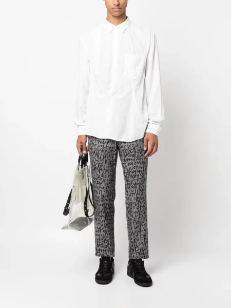 Pledinės žakardinis kelnės Comme Des Garçons Homme Plus juoda