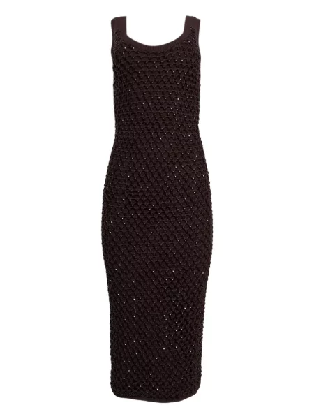 Sukienka midi Diotima do kolan garniturowa brązowa