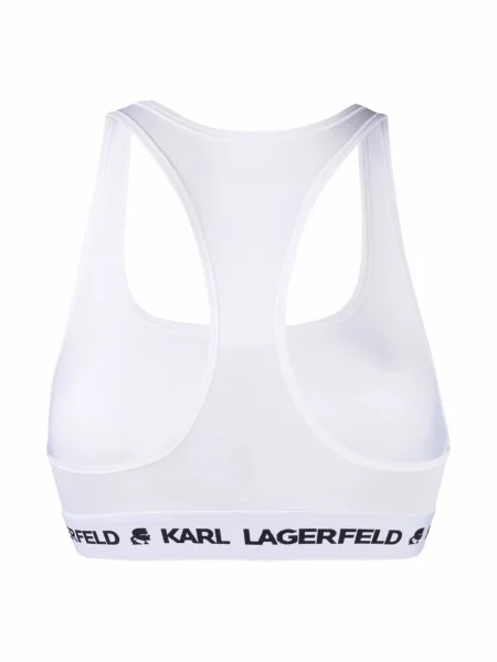 Sportinė liemenėlė Karl Lagerfeld su autografu balta