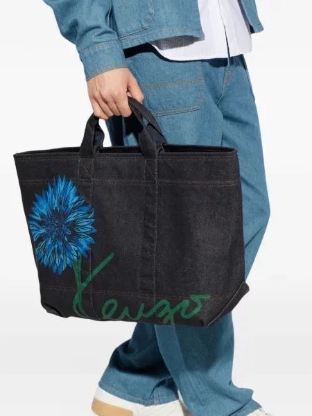 Geantă Kenzo cu model floral negru