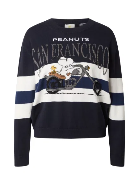 PRINCESS GOES HOLLYWOOD Pulover Snoopy San Fran albastru închis / negru / argintiu alb