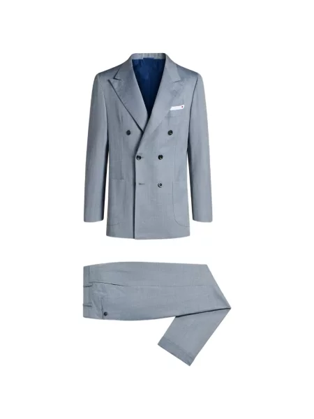 Costum Kiton cu două rânduri de nasturi albastru