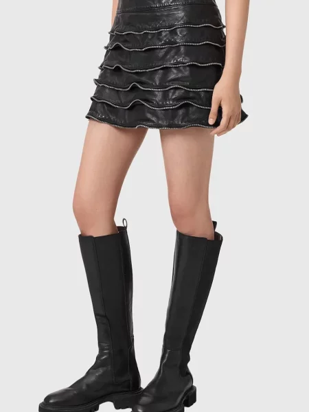 Кожаная юбка Allsaints