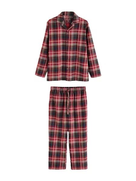 Next Pijama lungă bleumarin / roșu alb