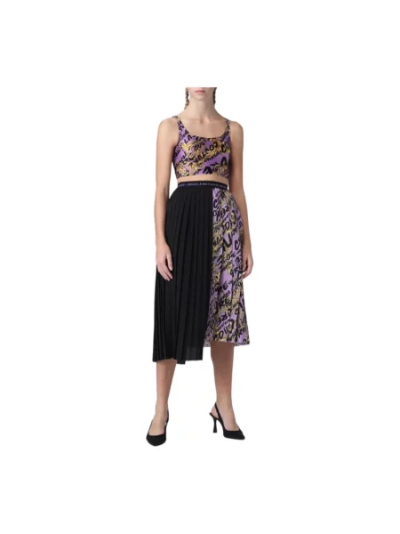 Spódnica jeansowa Versace Jeans Couture fioletowa