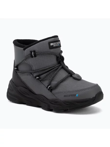 Gyerek téli cipők SKECHERS Turbo Tread Storm Glider gray. Méret: 32 EU szürke