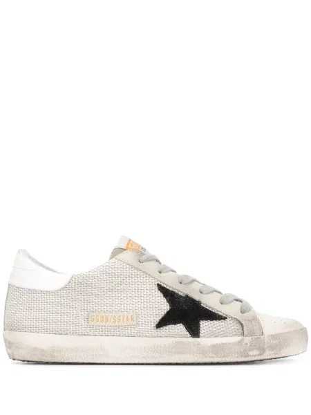 Sneakerși Golden Goose Milk cu șireturi din dantelă auriu