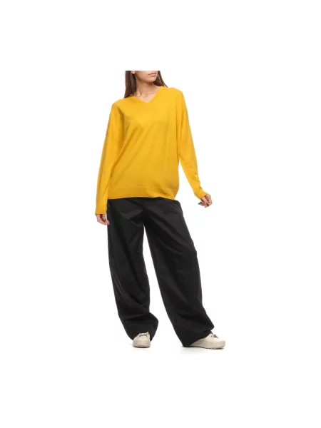 Sweter Aragona wełniany żółty