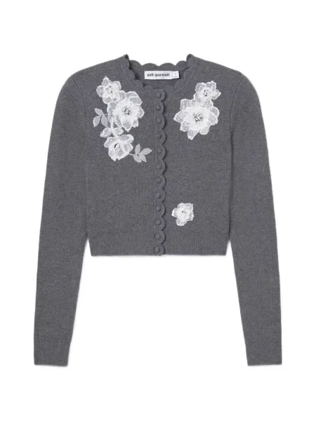 Cardigan Self-portrait tricotate negru