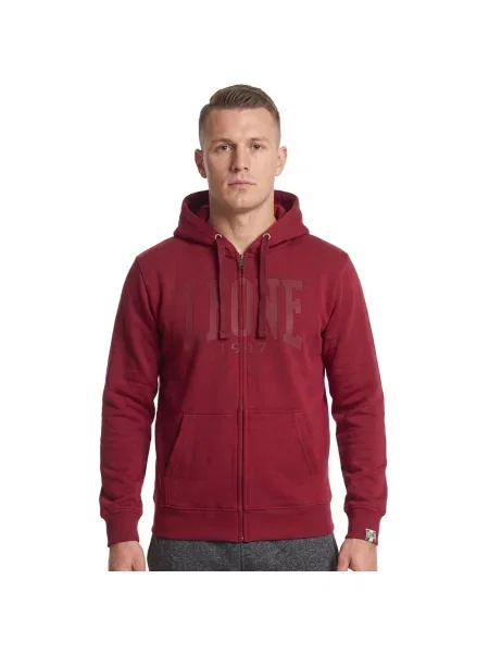 Mikina na zips Leone 1947 s autogramom červená