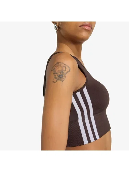 Pruhovaný bralet Adidas Originals hnedá