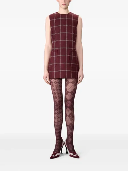 Rochie Thom Browne în carouri de costum roșu