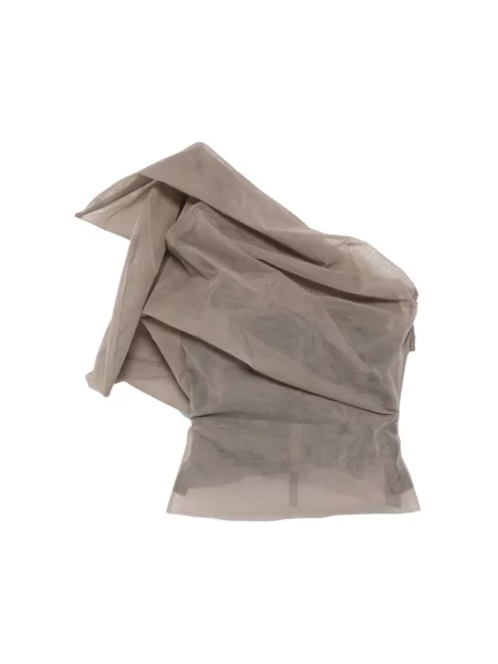 Top Rick Owens drapowany na jednym ramieniu szary