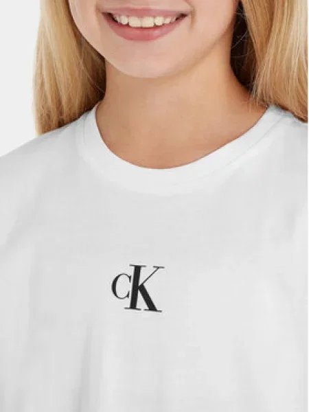 Calvin Klein Jeans Majica Boxy Fit bela