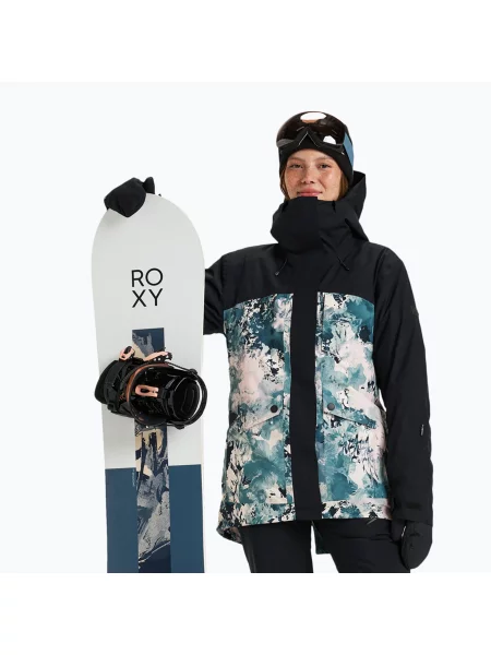 Snowboardová bunda ROXY Gore-Tex Glade sea pine dreamy picture černá