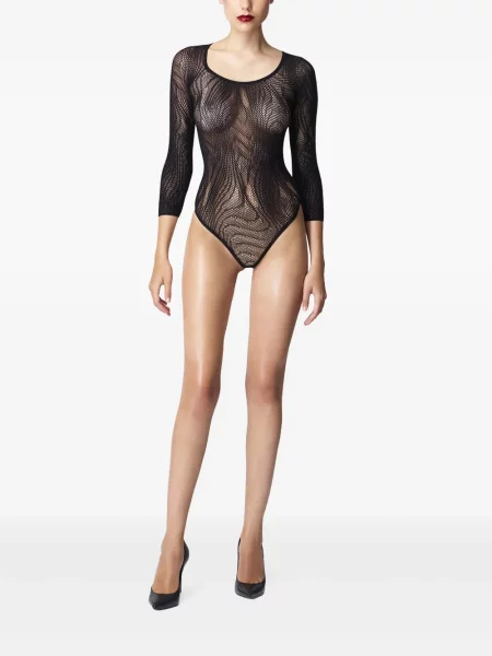 Body Wolford cu model piele de șarpe negru
