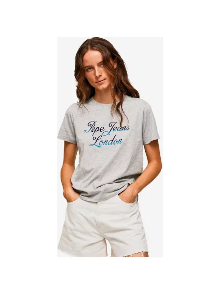 Pepe Jeans Mara T-shirt z krótkim rękawem jasnoszary ciemnoniebieski XS szara