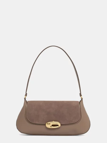 Calvin Klein Geantă Hardware Brushed Shoulder Bag bej