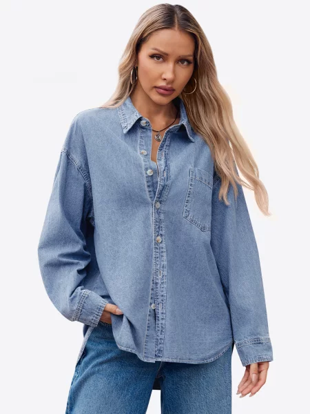 Imily Bela Bluză denim albastru