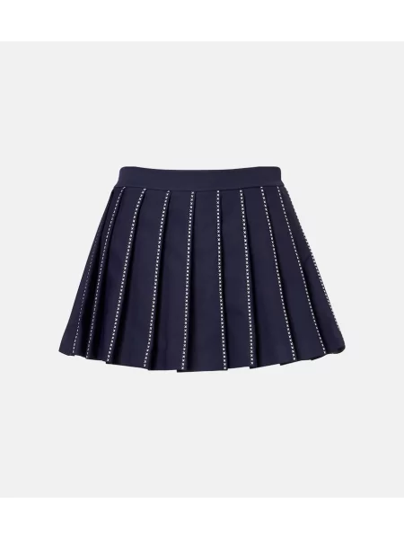 Fusta plisata Tory Burch cu broderie plisată tenis albastru