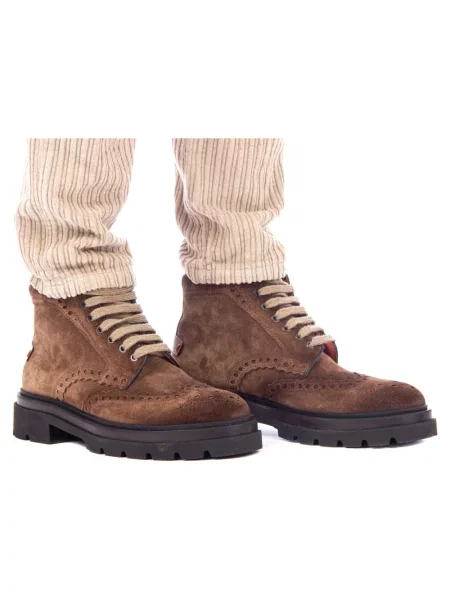 Buty do kostki Santoni zamszowe brązowe