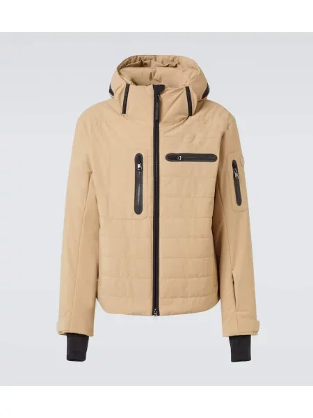 Jeździć na nartach kurtka narciarska Bogner z kapturem beżowa