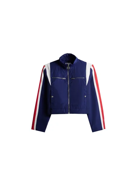 Bershka Prehodna jakna mornarska / rdeča bela