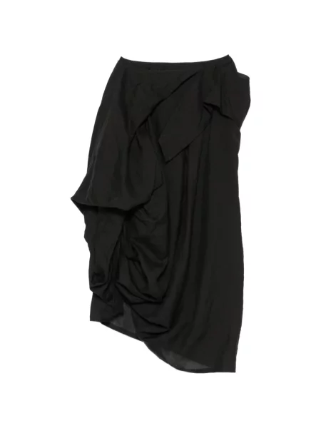 Fustă Yohji Yamamoto asimetrică drapată negru