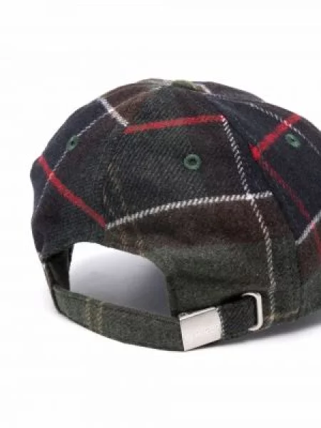 Pledas raštuotas kepurė su snapeliu Barbour žalia
