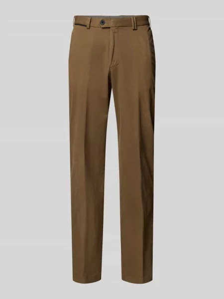 Spodnie materiałowe o kroju regular fit w kant model ‘Peaker’ Hiltl