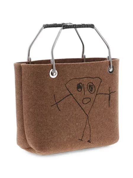 Geantă shopper Plan C cu imagine maro