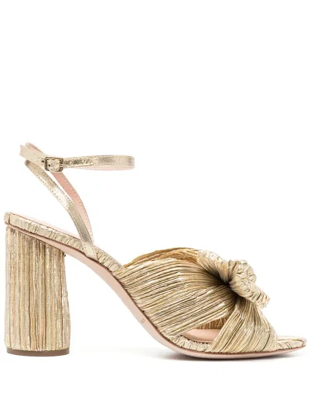 Sandale Loeffler Randall din piele plisate auriu