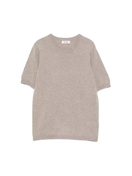 Krótki sweter Soft Goat z krótkim rękawem szary