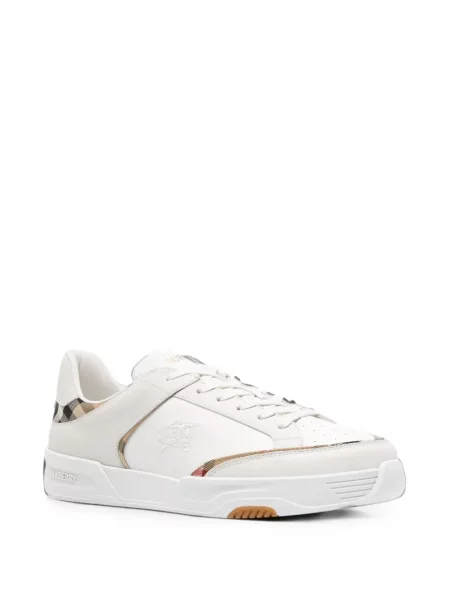 Sneakerși Burberry în carouri alb