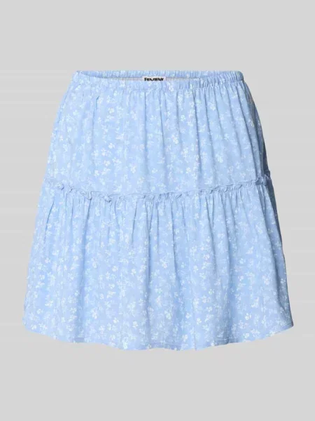 Spódnica mini z elastycznym pasem Review błękitna
