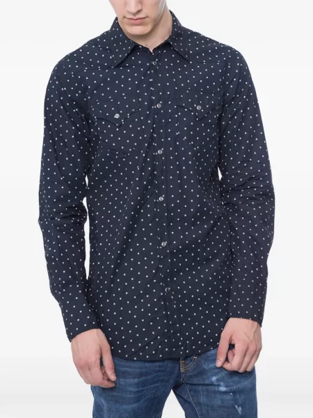 Cămașă Dsquared2 cu model floral albastru