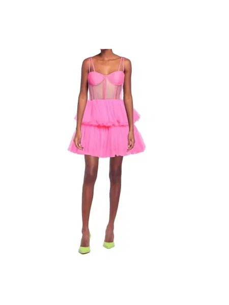 Sukienka mini 19:13 Dresscode tiulowa różowa