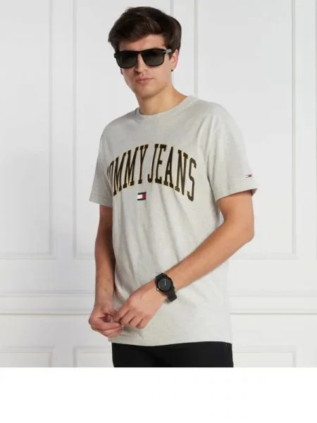 Tommy Jeans Tricou gold arch gri